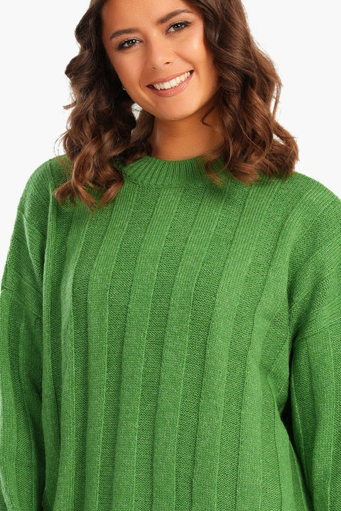 Large Rib Knitting Pullover