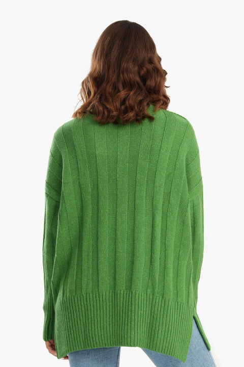 Large Rib Knitting Pullover