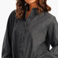 Denim Shirt with Hidden Placket