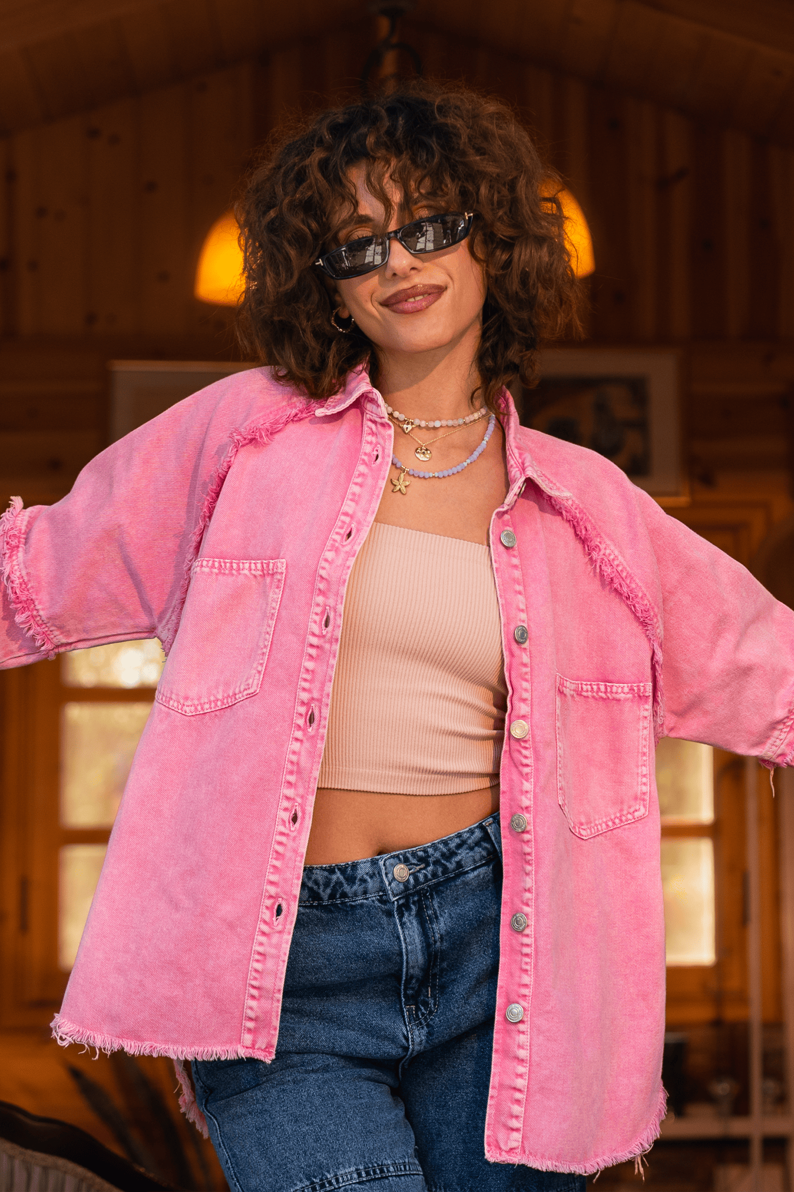 قميص قطن بشراشيب