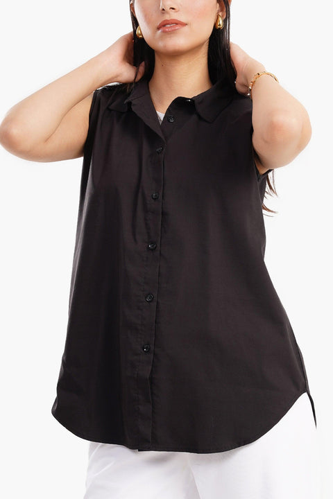 Poplin Sleeveless Shirt