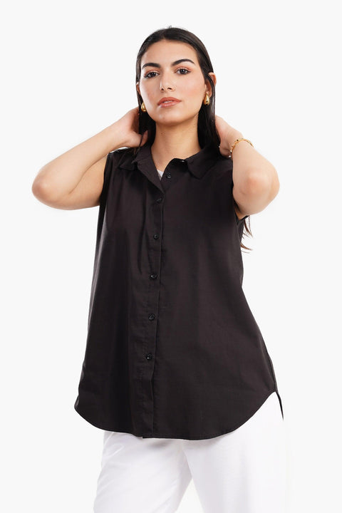 Poplin Sleeveless Shirt