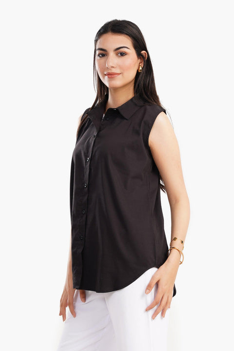 Poplin Sleeveless Shirt