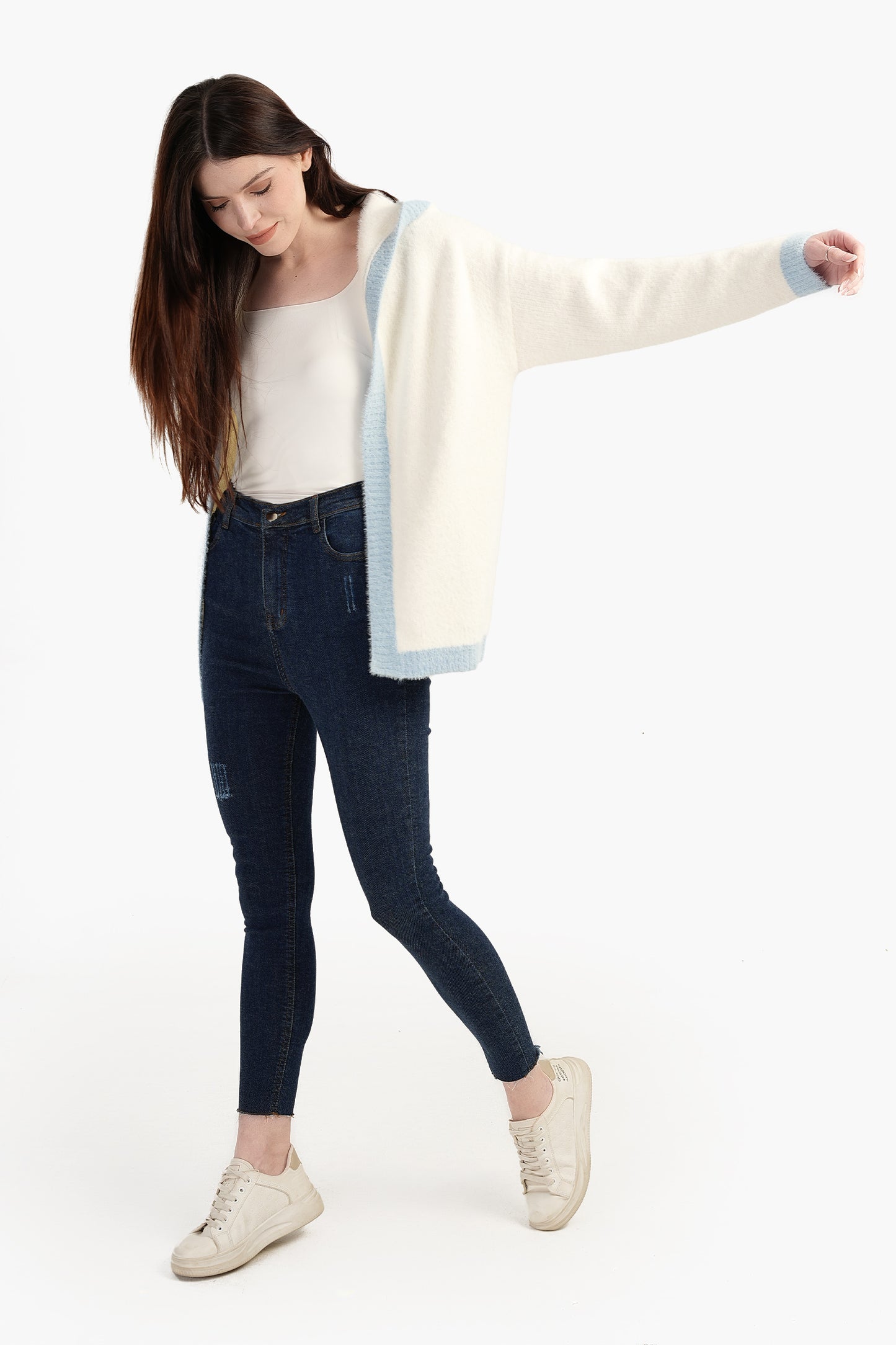 Color Piping Hem Cardigan