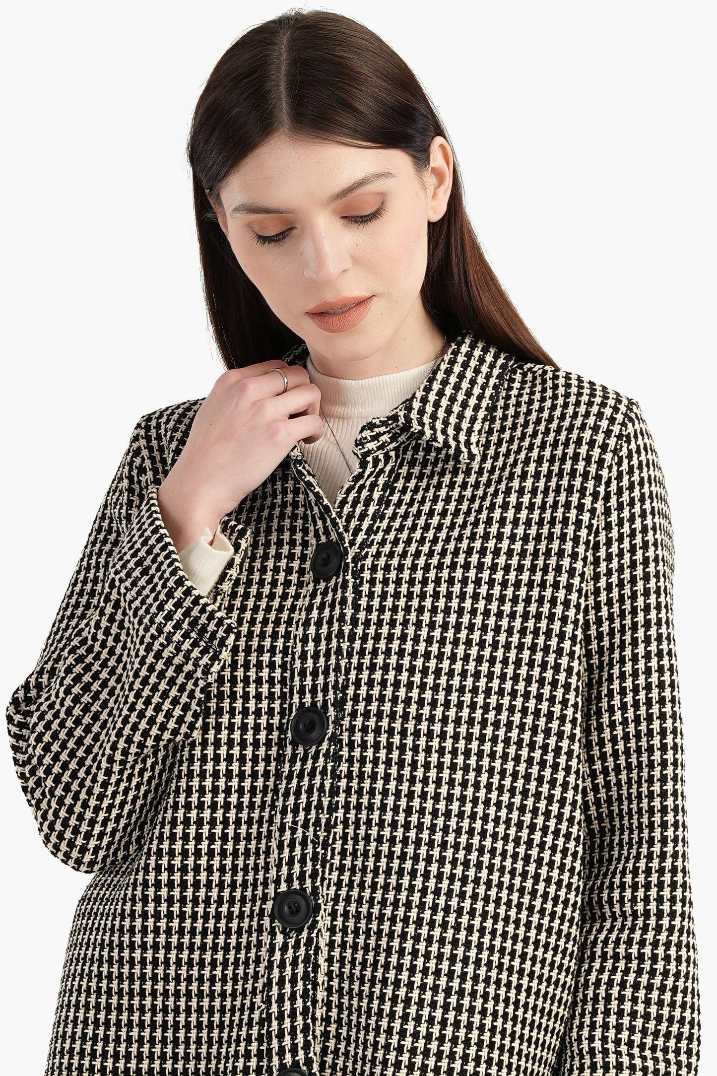 Tweed Button Closure Shirt