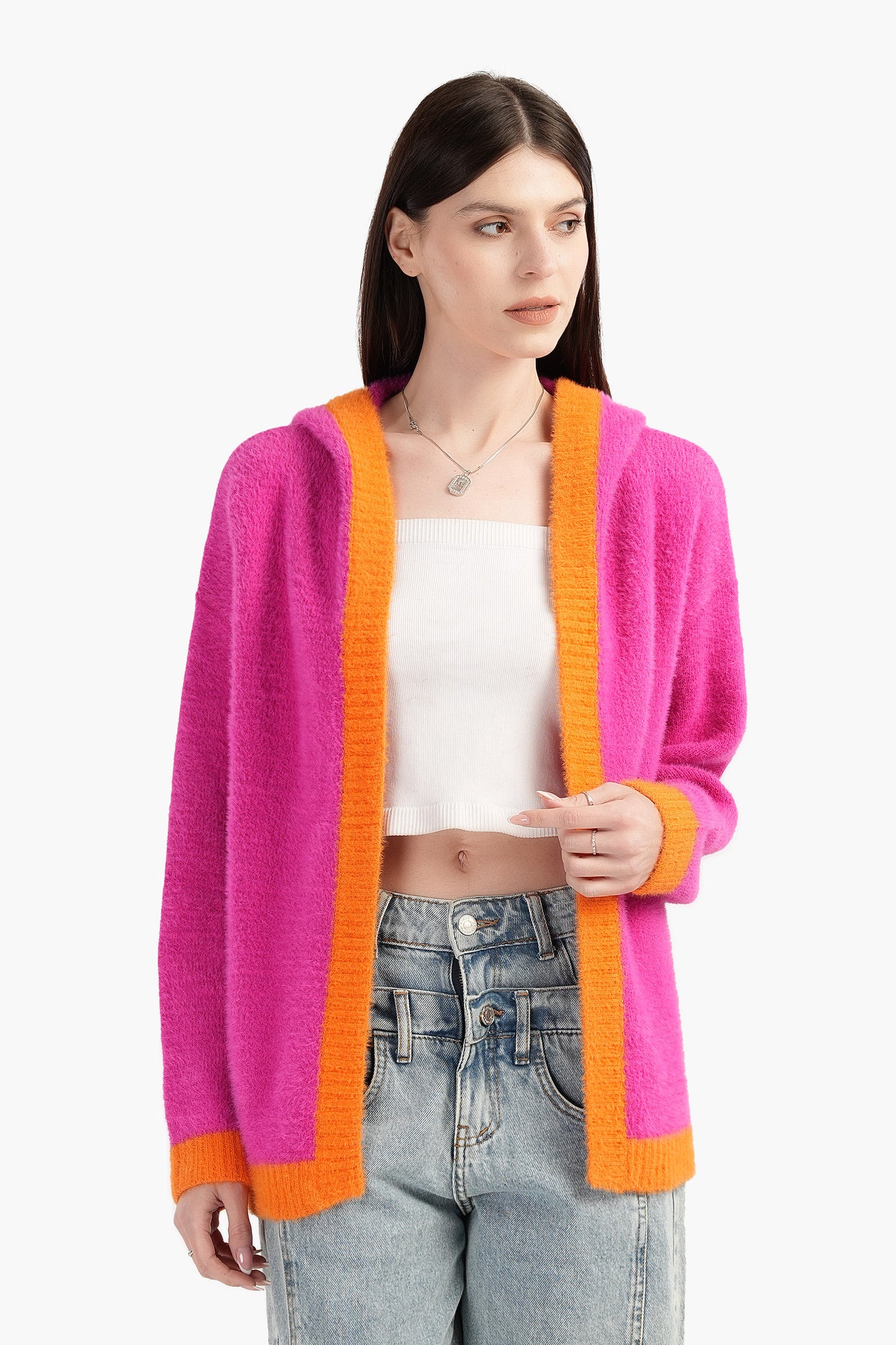 Color Piping Hem Cardigan