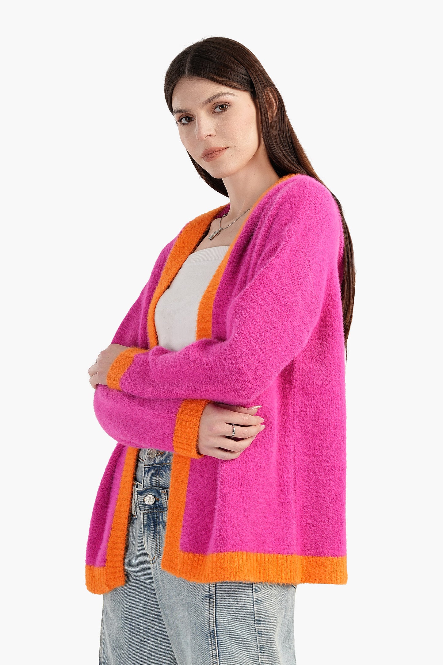 Color Piping Hem Cardigan