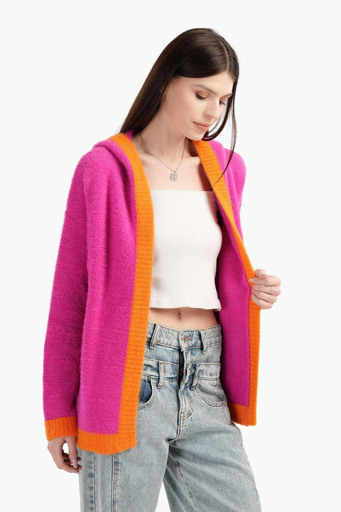 Color Piping Hem Cardigan