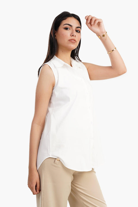 Poplin Sleeveless Shirt