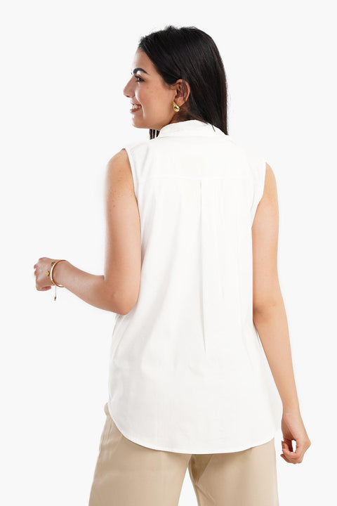 Poplin Sleeveless Shirt