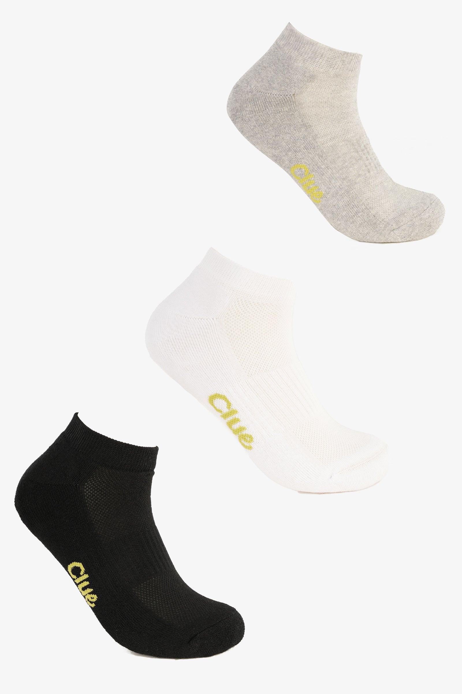 Solid Ankle Socks - 3 Pairs