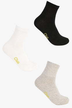 Ribbed Ankle Socks - 3 Pairs