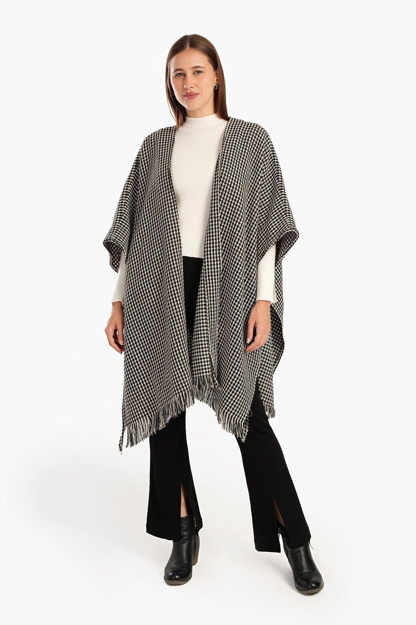 Tweed One Size Poncho