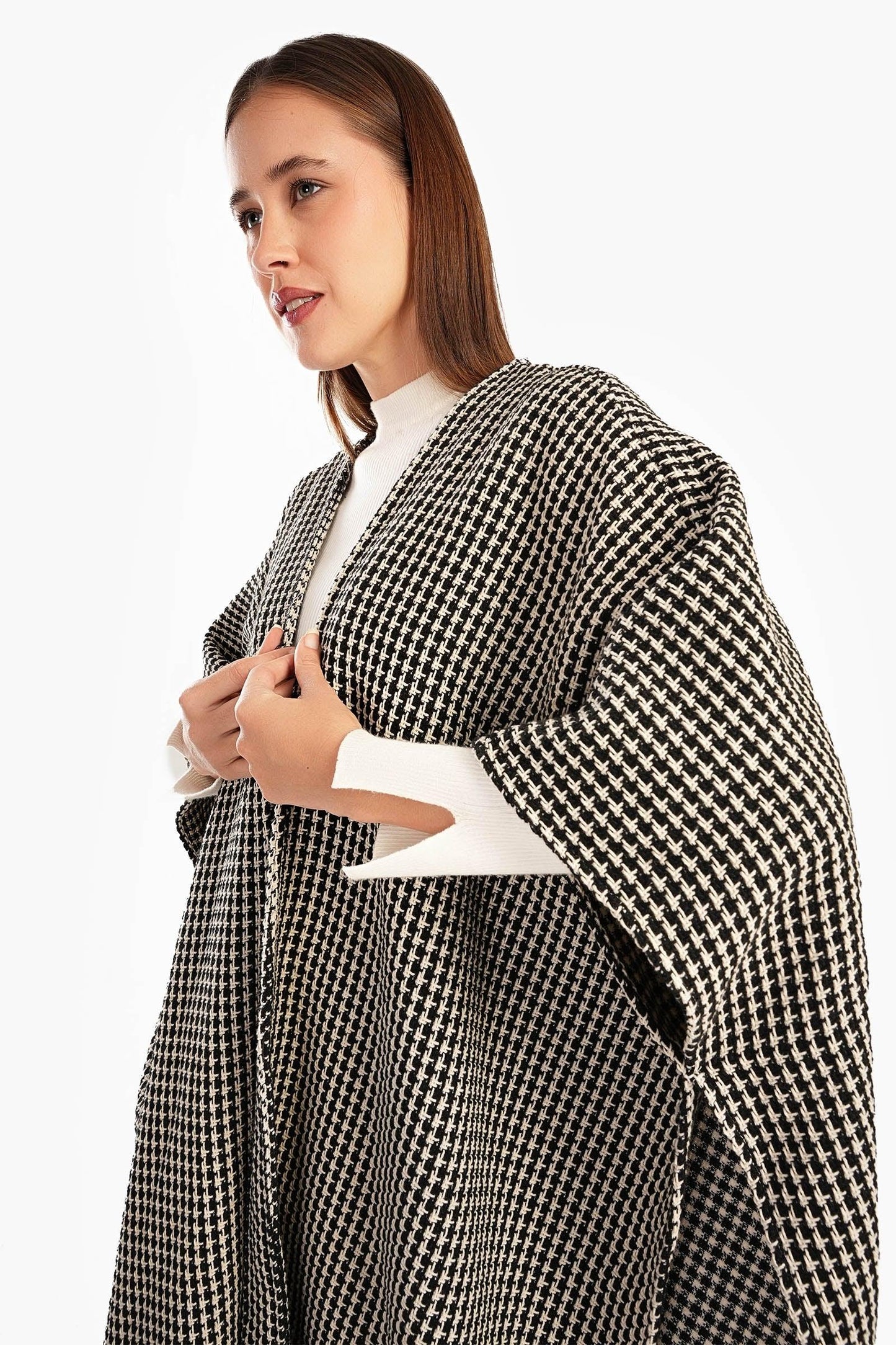 Tweed One Size Poncho