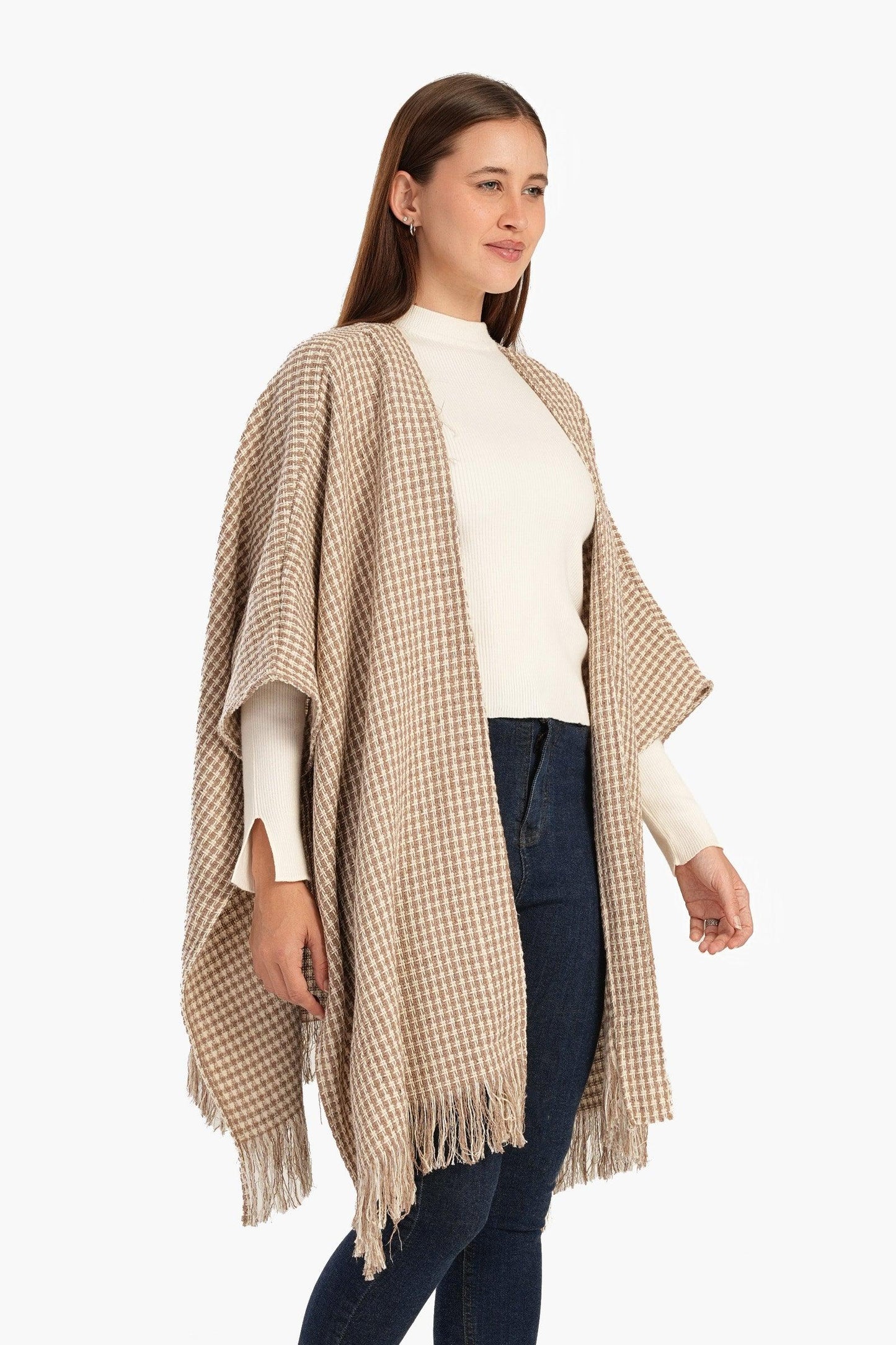 Tweed One Size Poncho