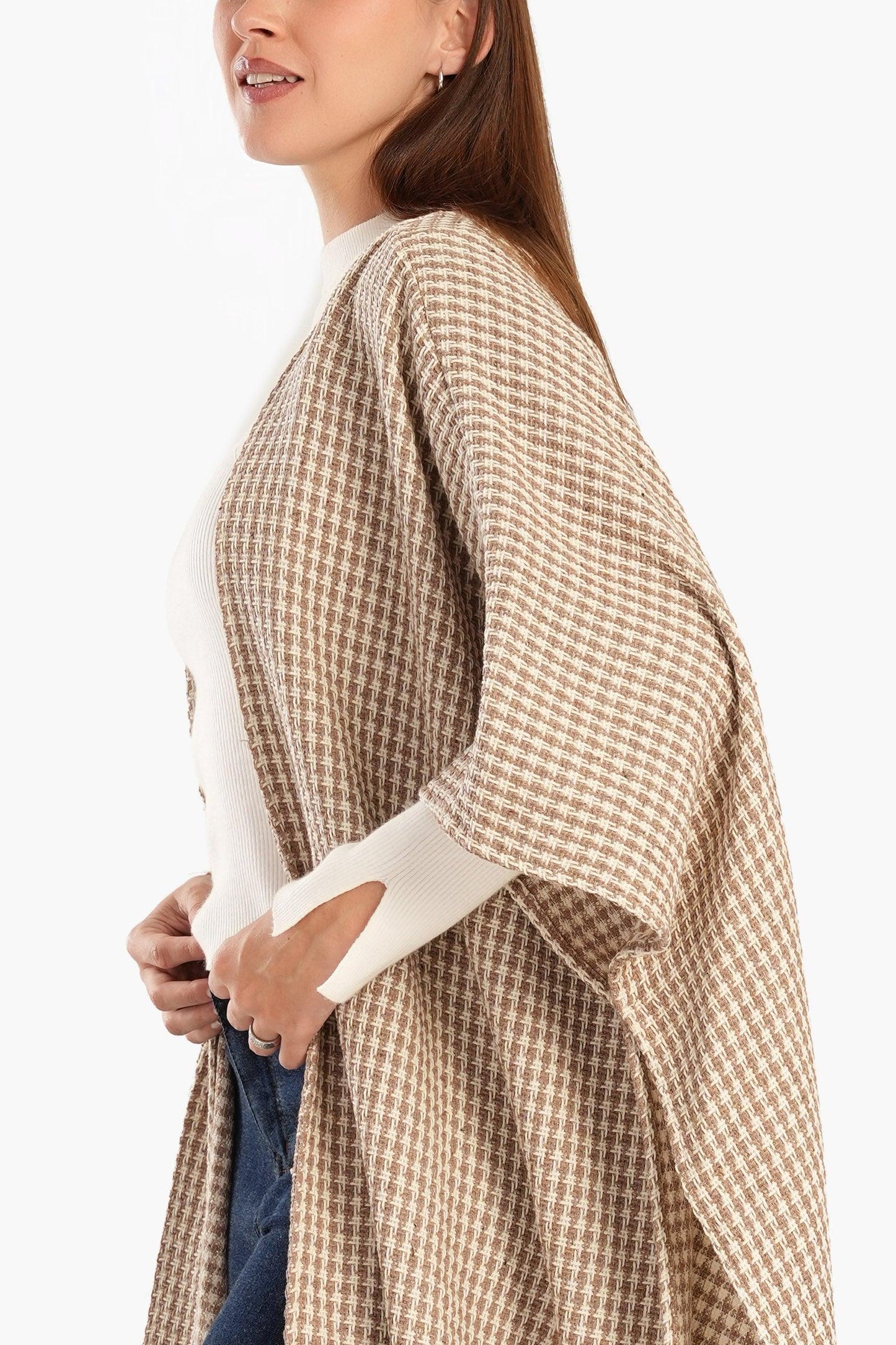 Tweed One Size Poncho