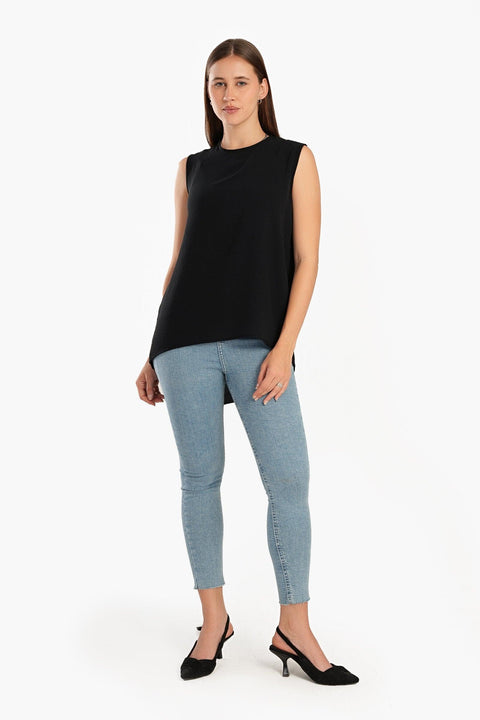 Asymmetrical Sleeveless Blouse