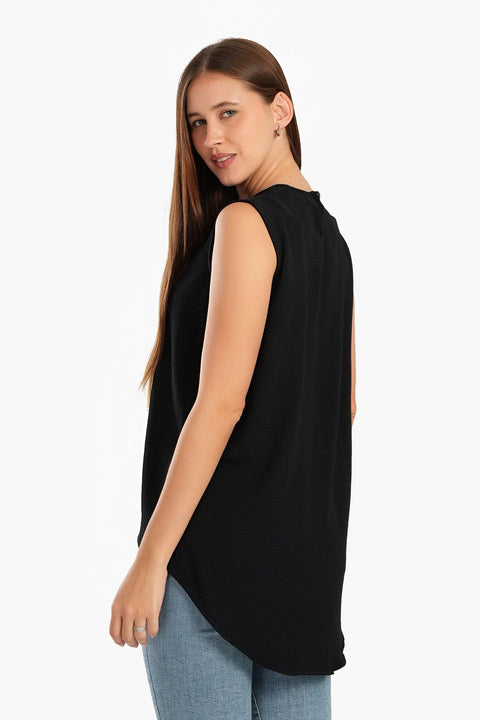 Asymmetrical Sleeveless Blouse