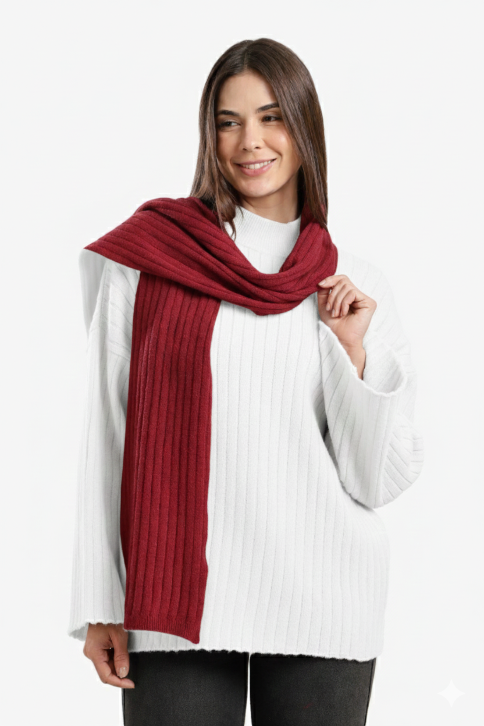 Ribbed Knitted Scarf