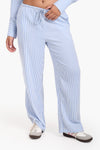Striped Elastic Waist Pants