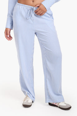 Striped Elastic Waist Pants