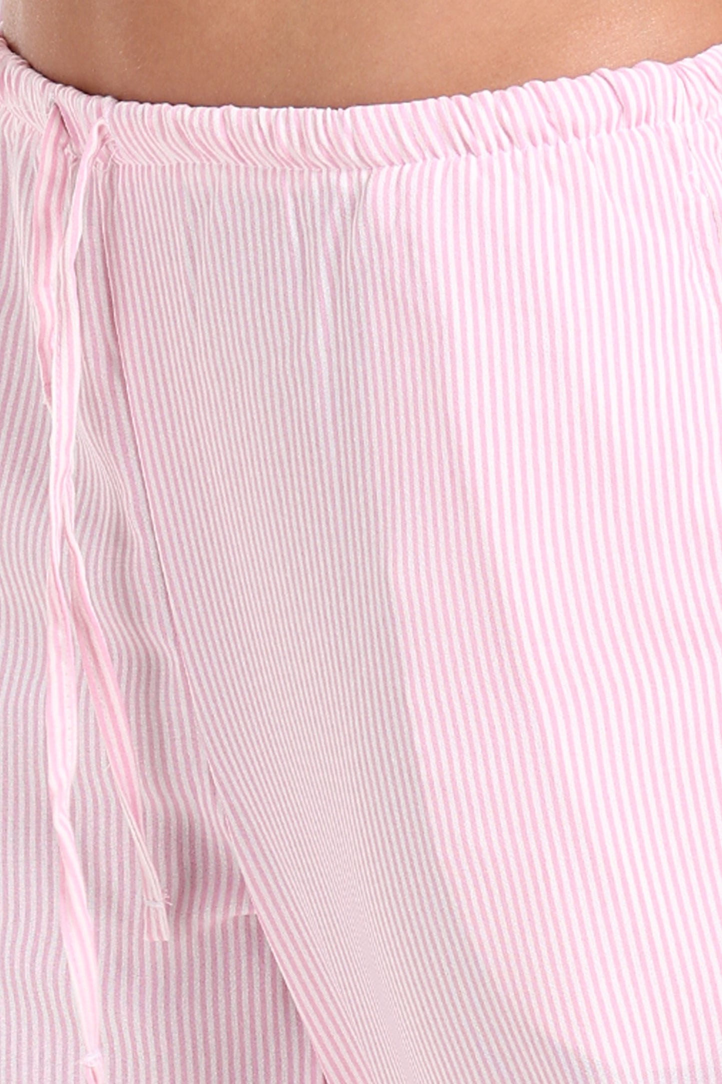 بنطلون مخطط بخصر مطاطي 