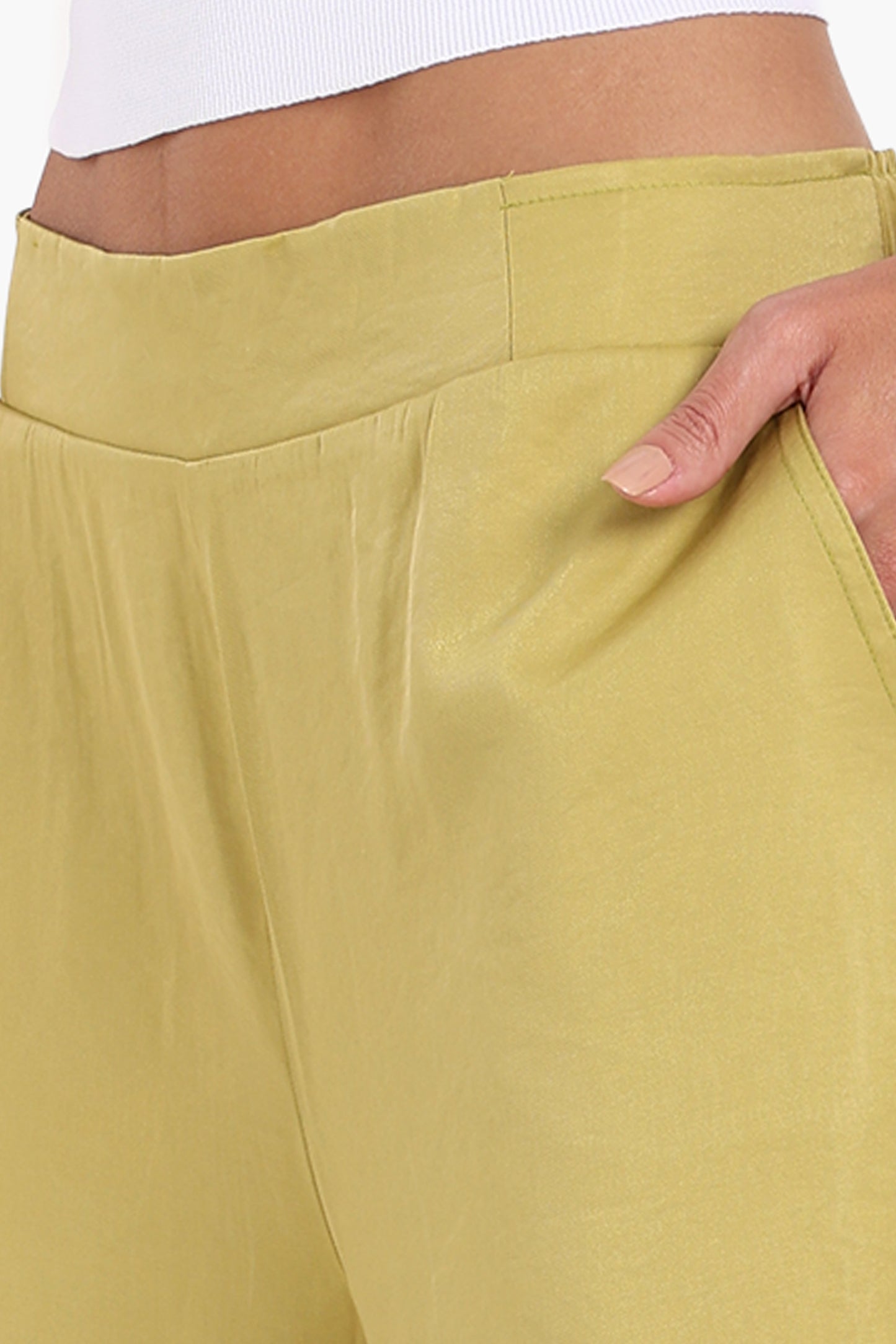 بنطلون وايد ليج بوسط عالي