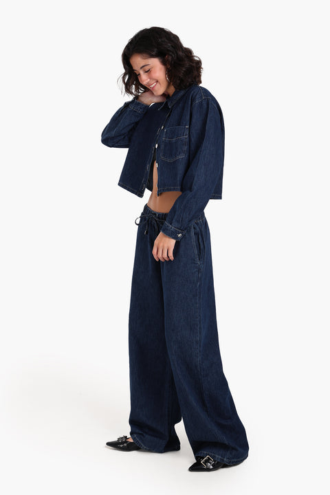 Cropped Denim Shirt