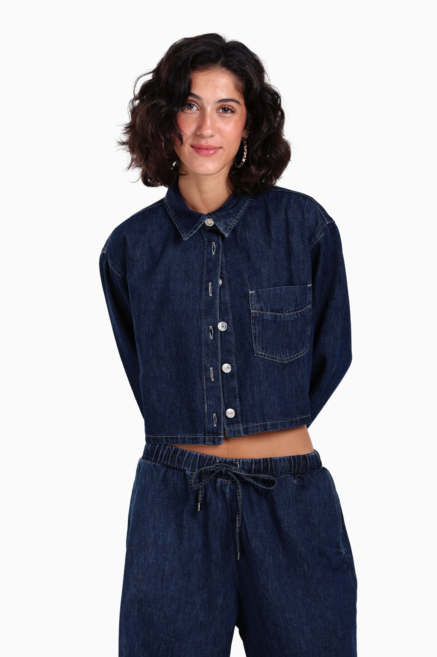 Cropped Denim Shirt