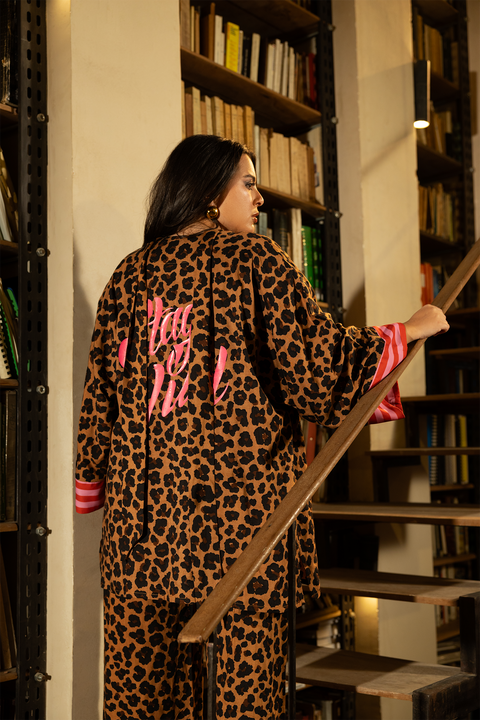 Leopard Print Tencel Kimono