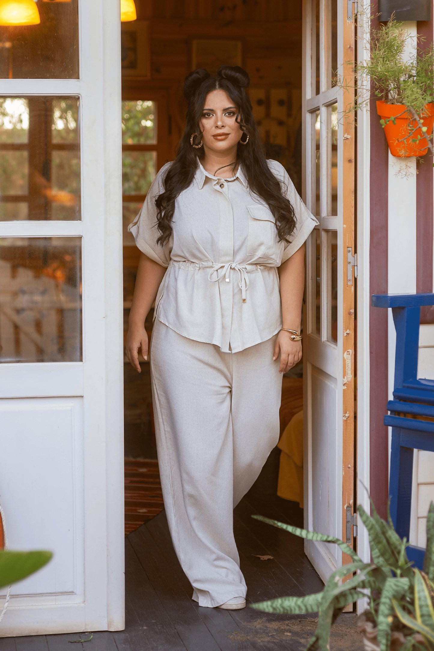 Mid Elastic Waist Pants