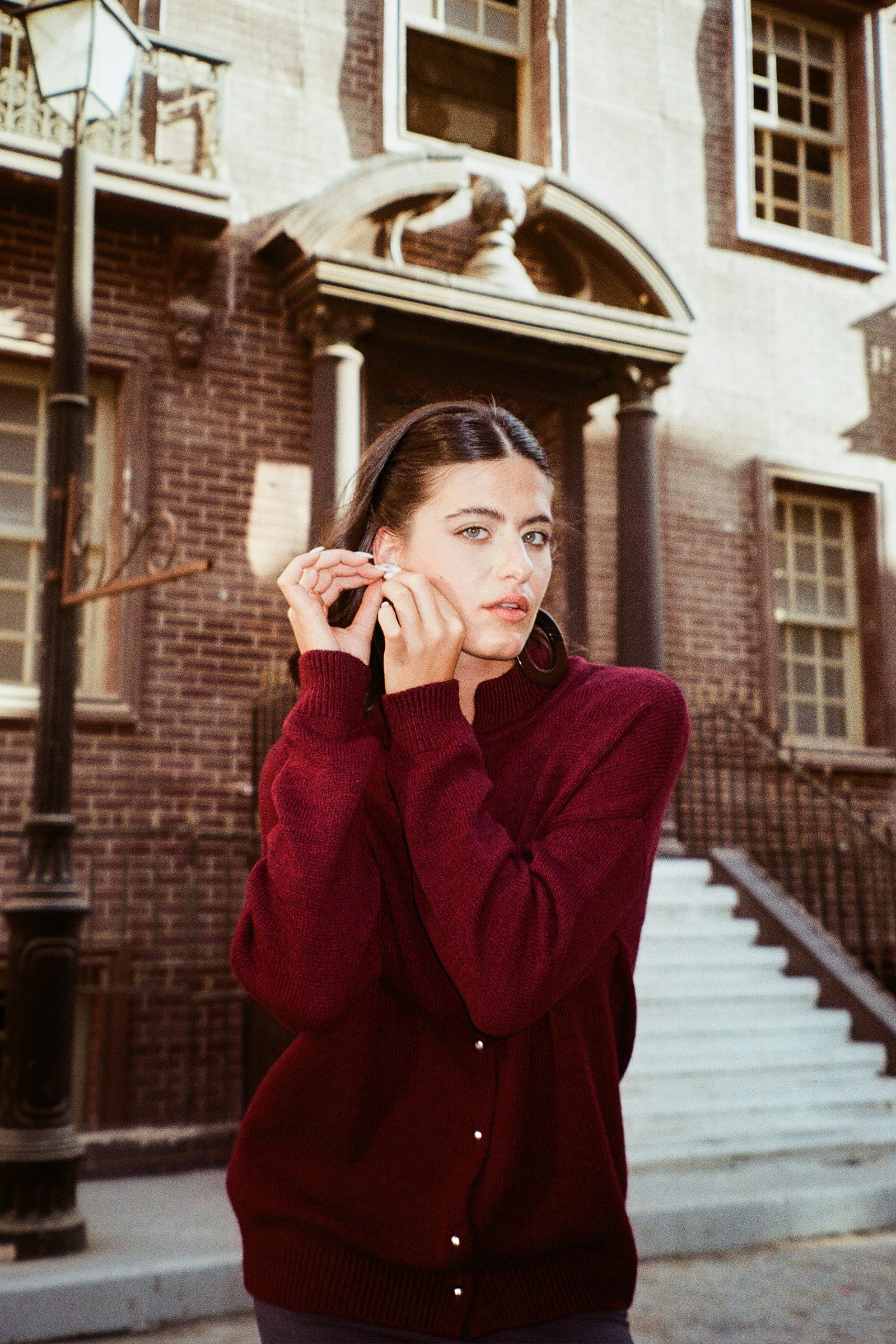 Knit Button-Front Cardigan