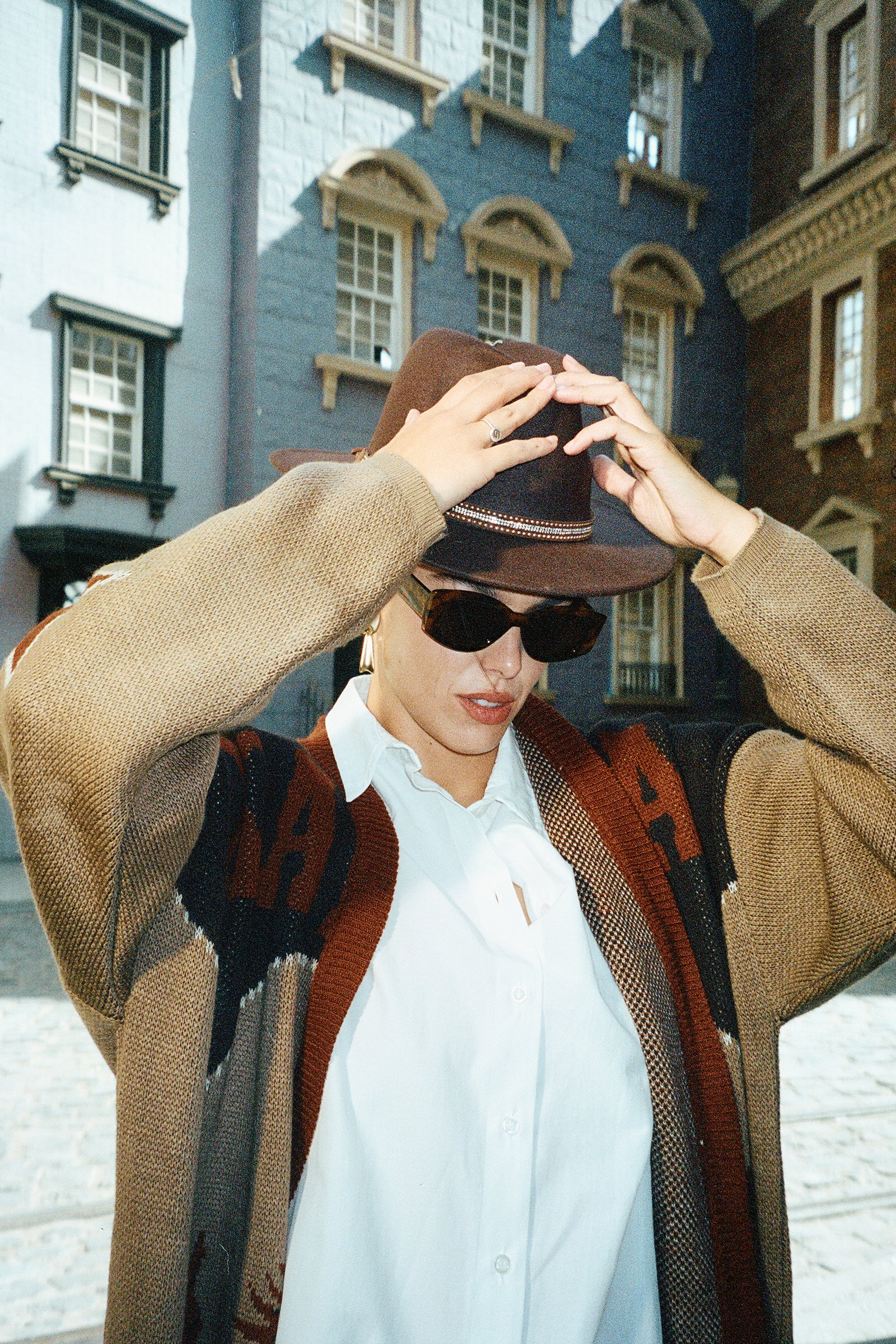 Western-Themed Open Cardigan