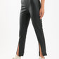 Black Leather Pants with Slit - Clue Wear