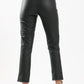 Black Leather Pants with Slit - Clue Wear