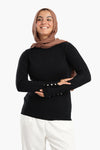 Basic Pullover with Ribbed Cuffs