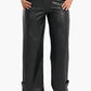 Wide Leg Leather Pants