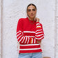 Pullover with White Stripes