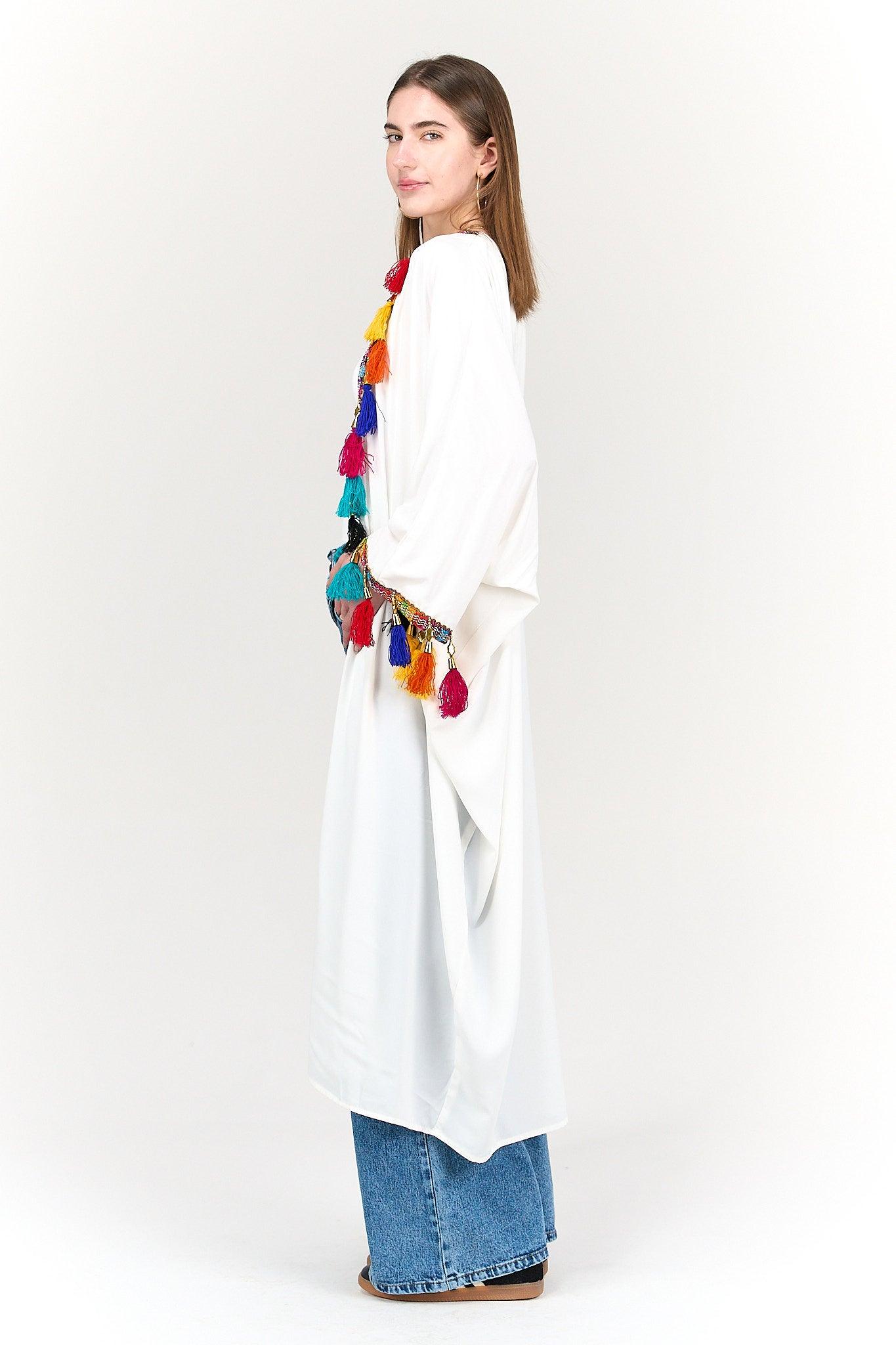Kimono with Colorful Tassels