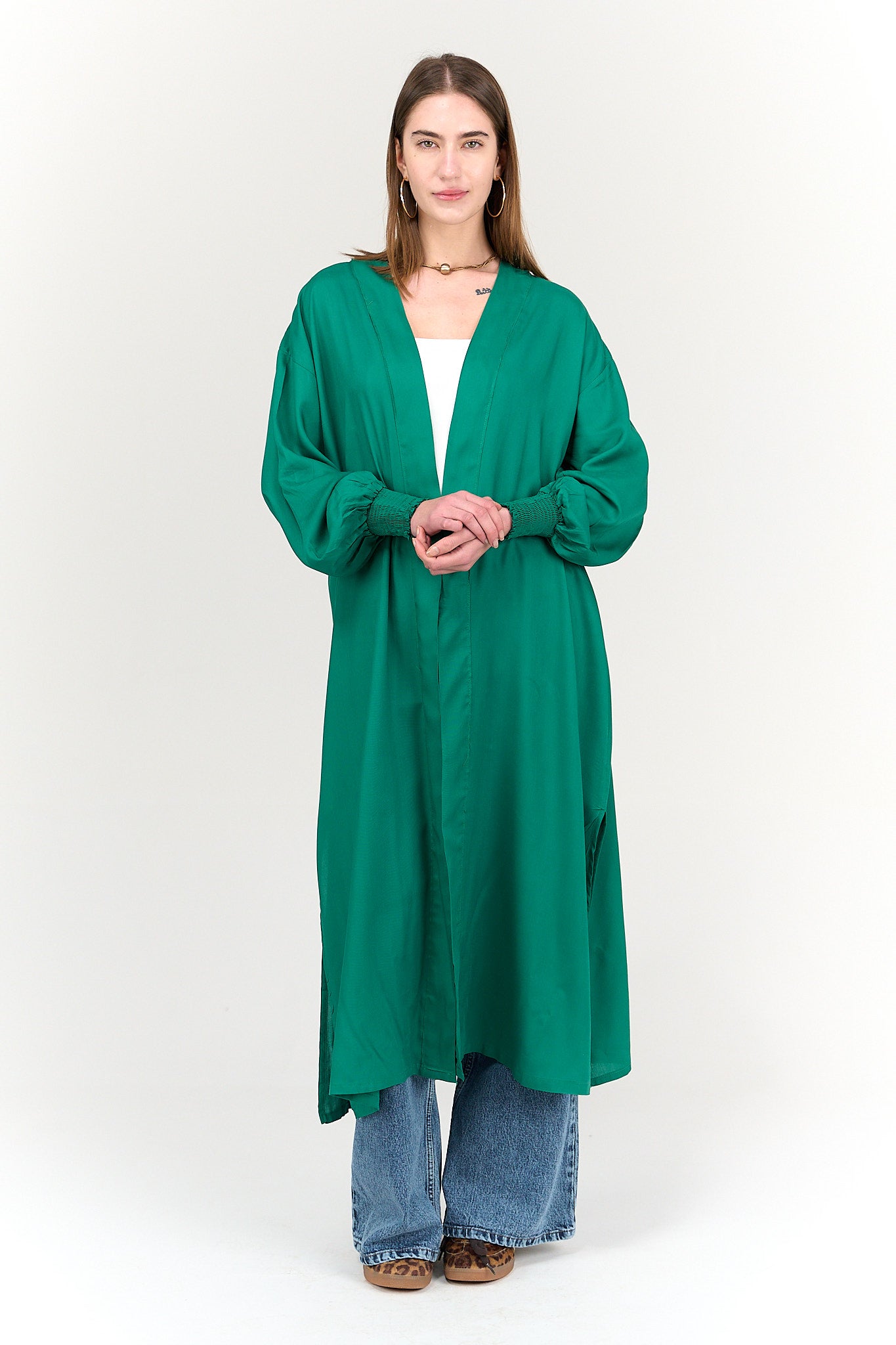 كيمونو سادة بأساور بأستك 