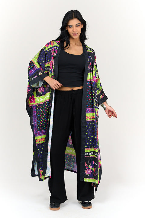 Satin All Over Print Kimono