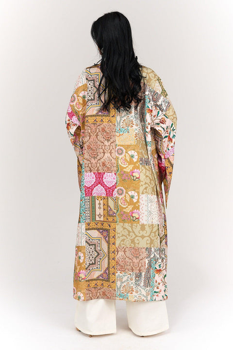 Flared Sleeves Printed Kimono