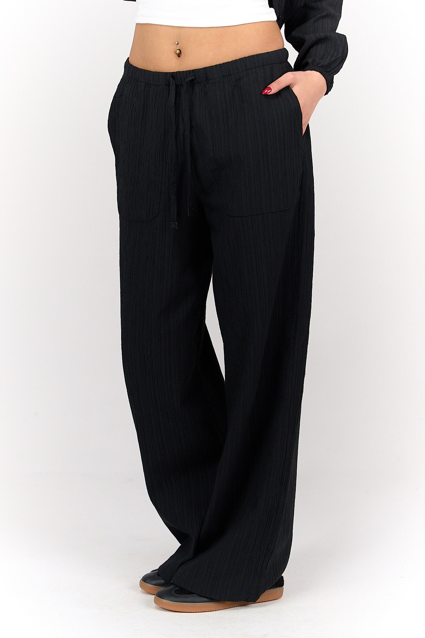 بنطلون تينسل منقوش بنفس اللون