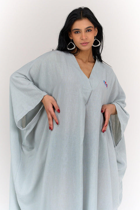 Deep V-Neck Abaya