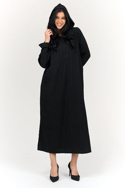 Self Pattern Hooded Dress
