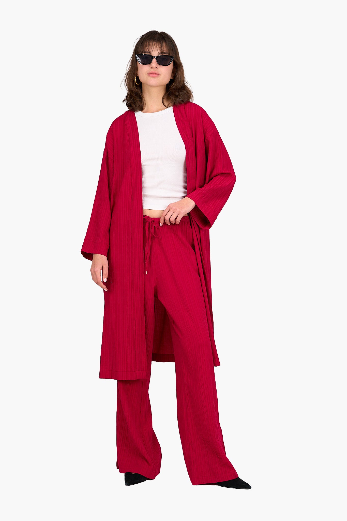 كيمونو ميدي بملمس بارز