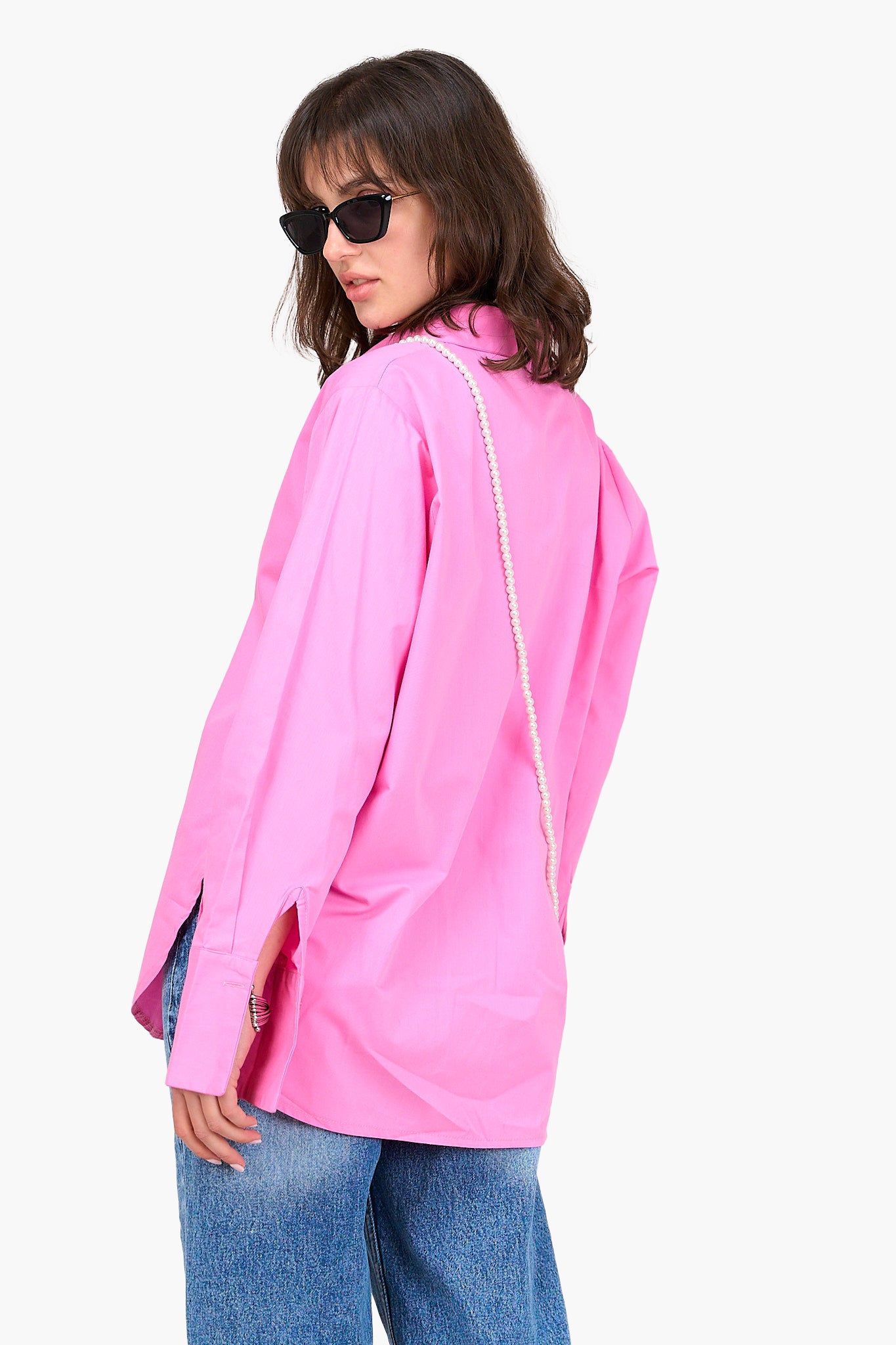 قميص بوبلين بأزرار مخفية