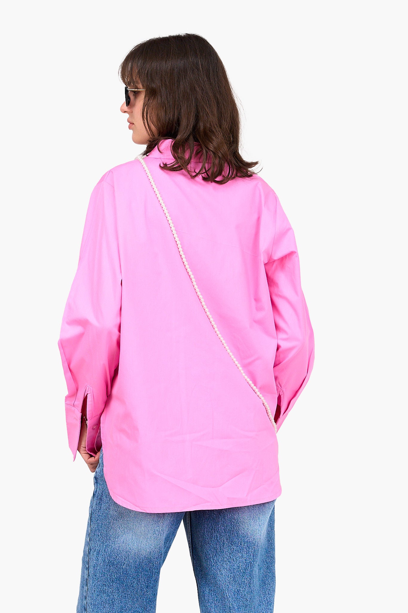 قميص بوبلين بأزرار مخفية