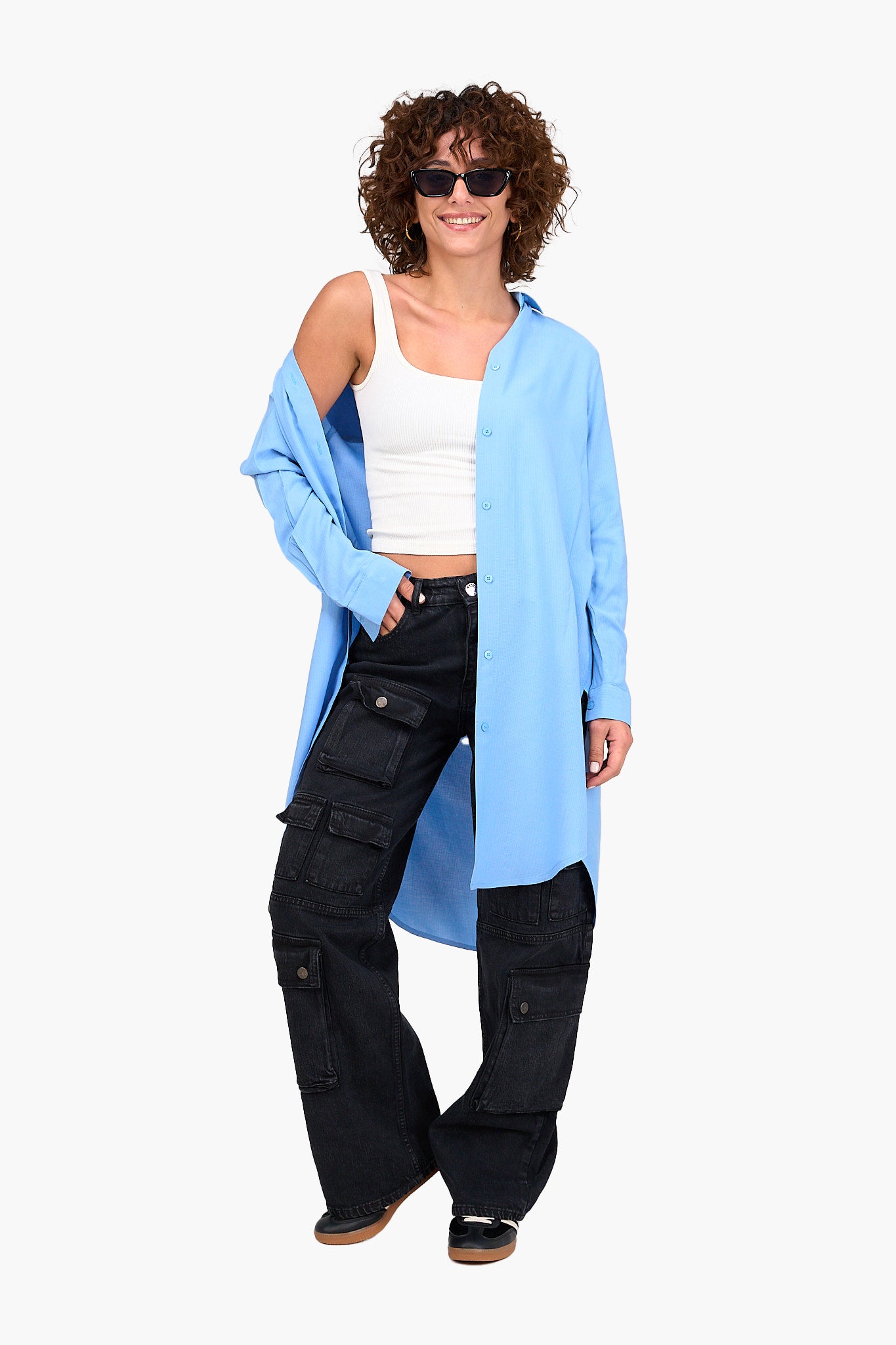 قميص طويل سادة رايون