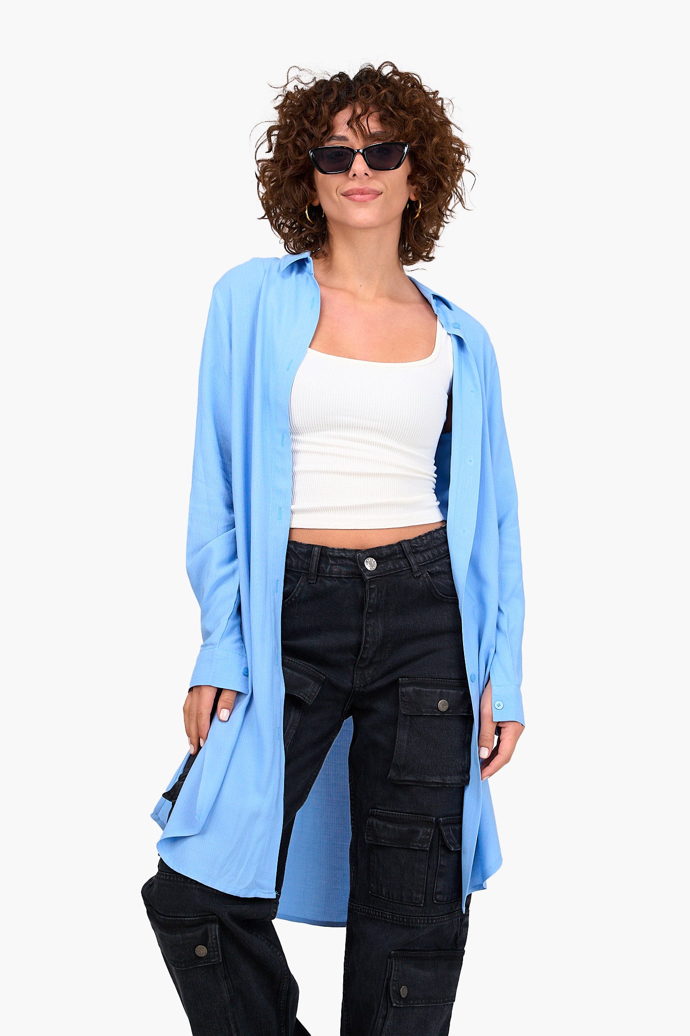 قميص طويل سادة رايون